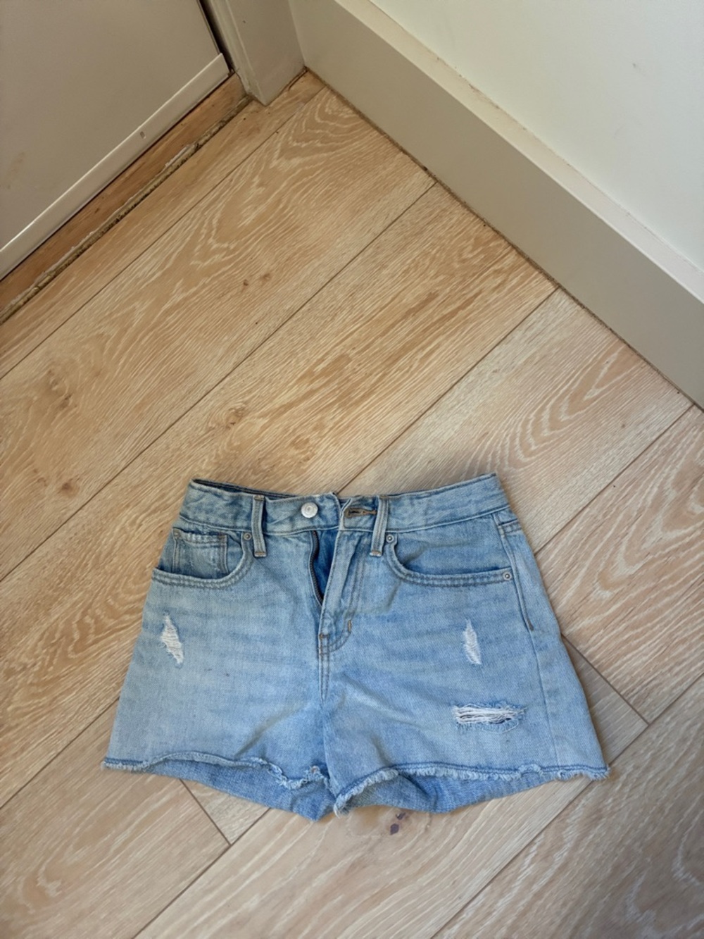 Old Navy Light Blue Distressed Denim Kids Shorts